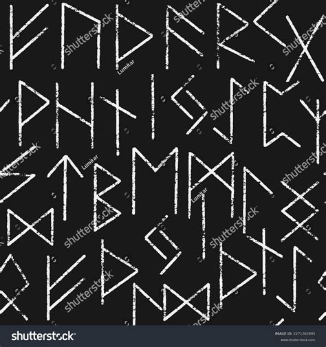 Magic Symbols Seamless Pattern Blackwhite Signs Stock Vector (Royalty ...