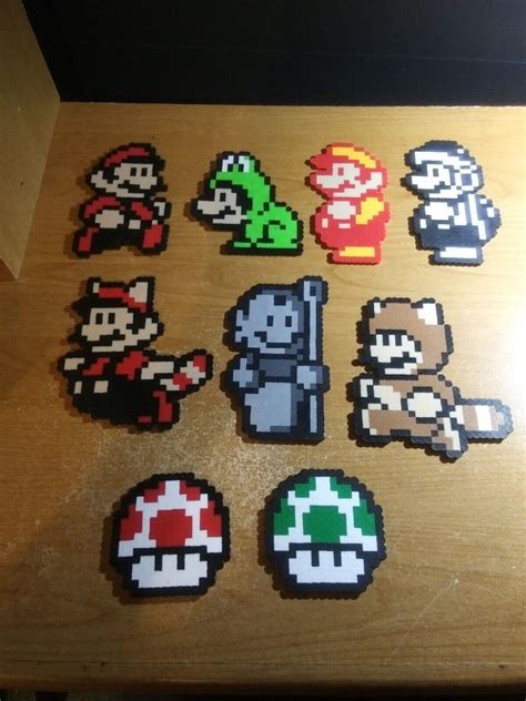 Perler Beads Mario Power Ups