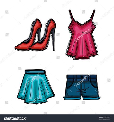 Female Fashion Clothes Icon Stock Vector Royalty Free 749767699