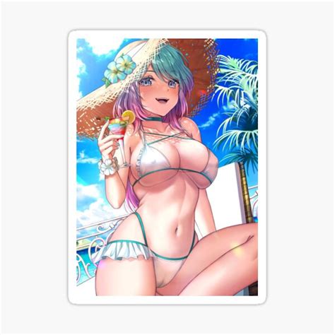 Kawaii Sexy Anime Girl Bikini Summer Beach Sticker For Sale By HentaiArea51 Redbubble