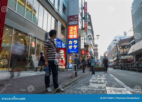 Fukuoka Japan September 26 2014 Tenjin Street In Fukuoka Japan