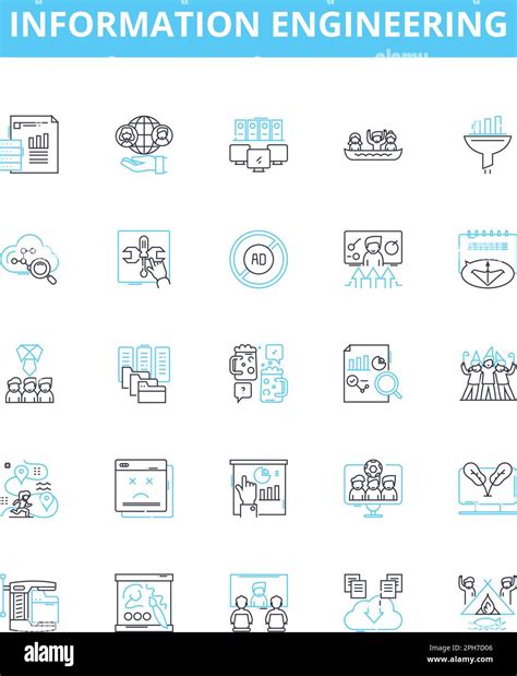 Information Engineering Vector Line Icons Set Information Engineering Systems Technology