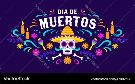 Dia de los muertos banner Royalty Free Vector Image