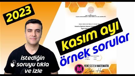 Lgs Kasım Ayı Matematik Örnek Sorular Ve Çözümleri 2022 2023 Pdf Youtube