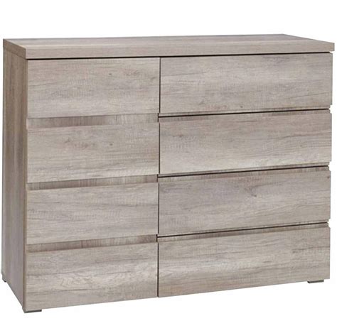 Miro 45 Komoda 1 Vrata 4 Ladice 110x43 5x87 5 Cm Sivi Hrast Emmezeta