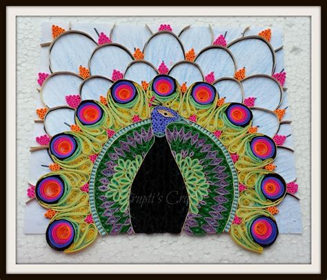 Truptis Craft Paper Quilling Peacock Mosaic