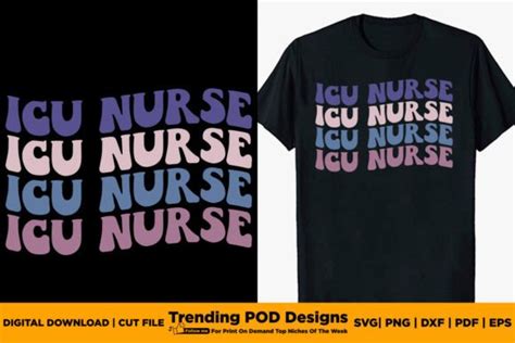 Groovy Icu Nurse T Shirt Graphic By Trending Pod Designs · Creative Fabrica