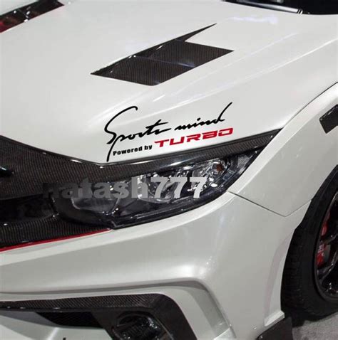 POWERED BY TURBO Decal Sticker Sport Racing Car Hood Logo Performance