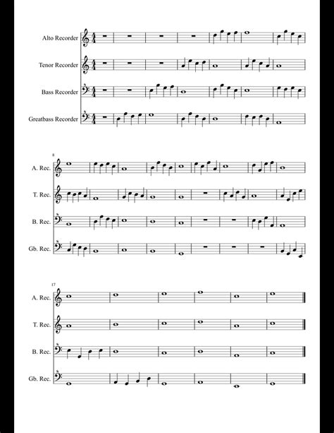 5 Recorder Quartet Sheet Music For Recorder Download Free In Pdf Or Midi