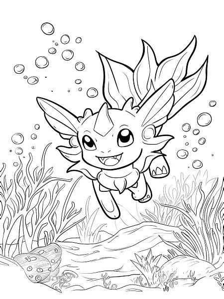 Vaporeon Coloring Pages Free Andand Printable