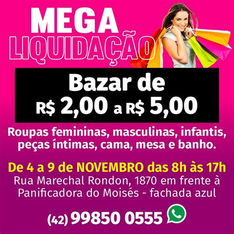 Começa nesta segunda feira 4 a Mega Liquidação BAZAR em Laranjeiras