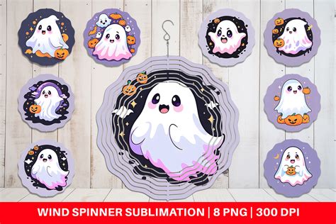 Wind Spinner Cute Ghost Illustration Graphic By Artnoy Creative Fabrica