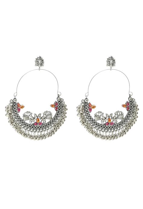 Buy Johar Kamal Peacock Design Chandbali Earrings Pack Of 1 JKER 140