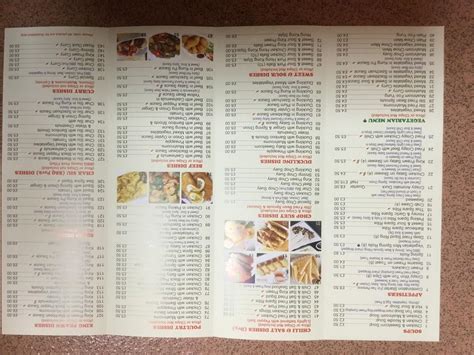 Menu At Chopsticks Fast Food Llangollen