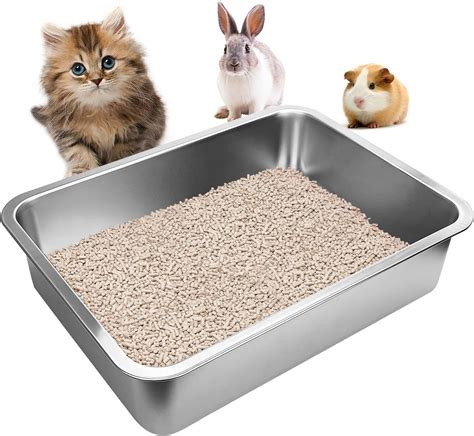 Amazon Kichwit Stainless Steel Cat Litter Box Metal Litter Pan