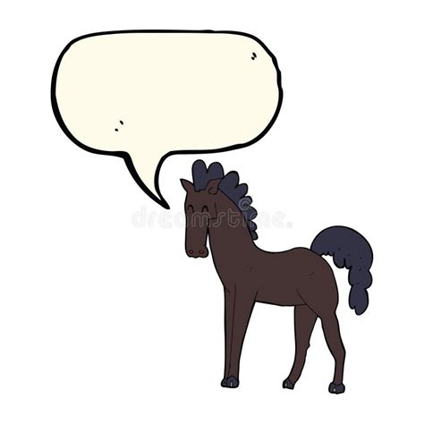 Cartoon Horse With Speech Bubble Stock Illustration Illustration Of
