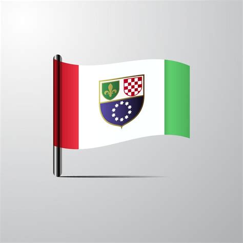 Bosnia And Herzegovina Waving Shiny Flag Design Vector 14314156 Vector