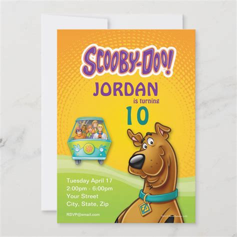 Scooby Doo And The Gang Mystery Machine Invitation Zazzle