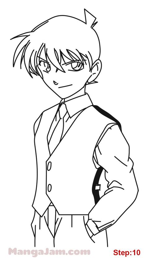 How To Draw Shinichi Kudo From Detective Conan MANGAJAM Sketsa