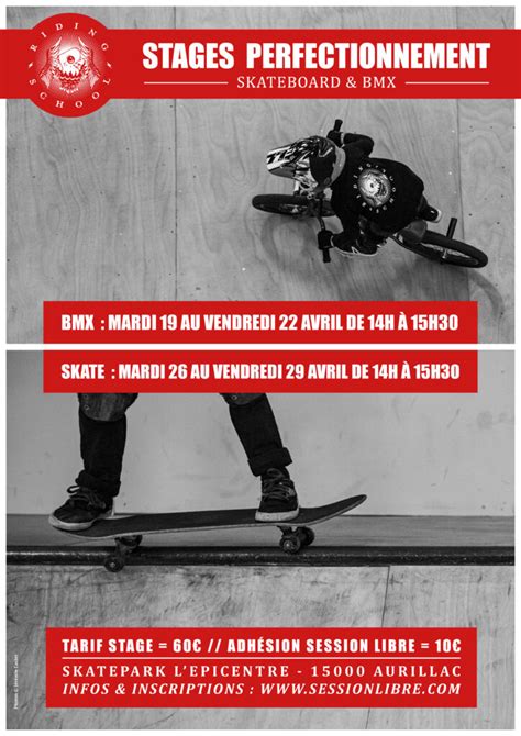 STAGES PERFECTIONNEMENT Skate BMX AVRIL Session Libre