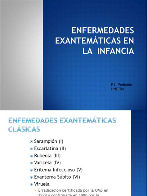 Enfermedades Exantematicas En Pediatria Pdf Sarampión Microbiología