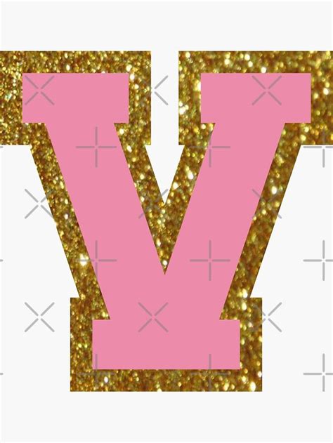 Gold And Pink Varsity Letter V Sticker For Sale By Byleahwithlove In