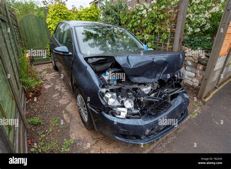 Volkswagen Golf Car Crash Damage And Details Head On Vehicle Accident