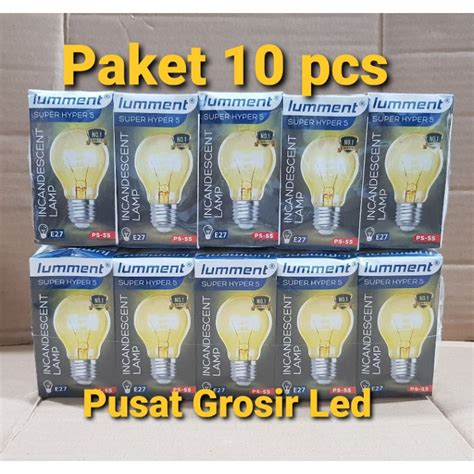 Jual Paket 10 Pcs Bohlam Pijar Lumment Pijar Pioline 5 Watt Super Hyper