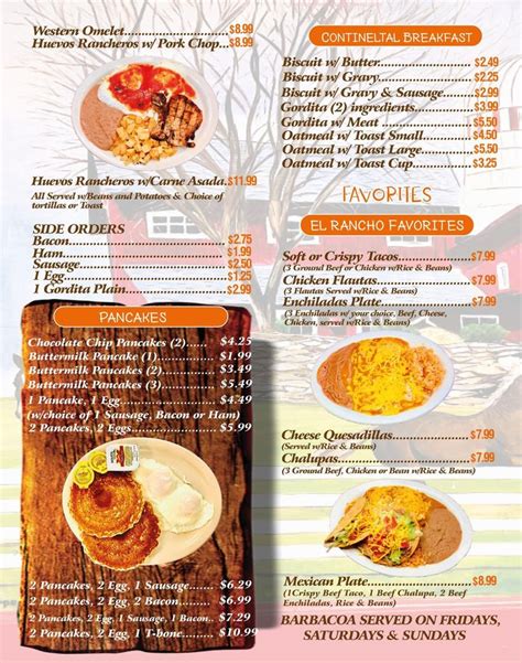 Online Menu Of El Rancho Restaurant Harlingen Texas 78550 Zmenu