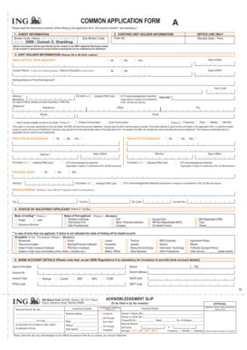 Fillable Online Common Application Form Equity SMS Financial