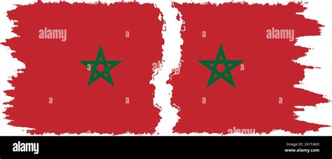 Morocco And Morocco Grunge Flags Connection Vector Stock Vector Image