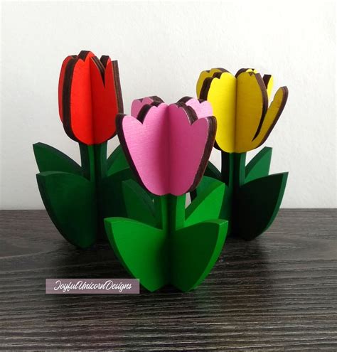 Tulip Svg Bundle D Tulip Flower Svg Laser Cut File For Etsy