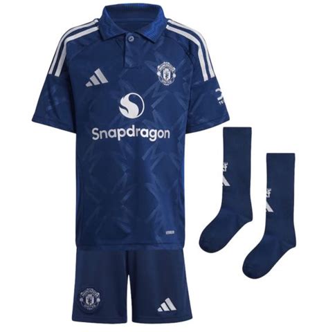 Kit Infantil Manchester United 2025 Uniforme Reserva Completo