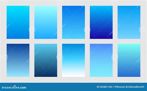 Blue Gradient Colors Collection Palette Banner Set For Ocean Sea Water