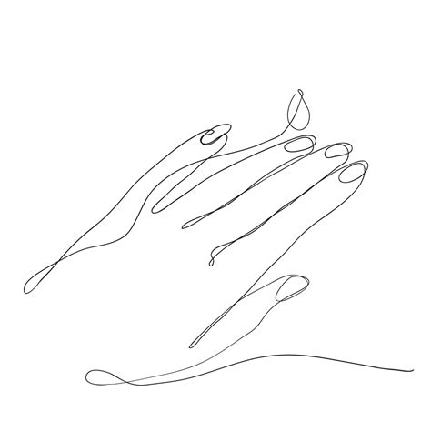 Continu Ligne Dessin Manucure En Bonne Santé Clou Se Soucier