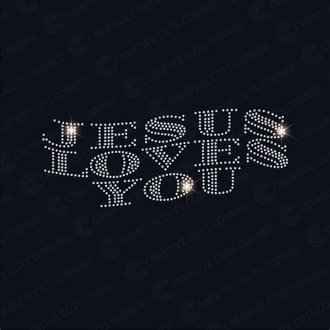 Jesus Loves You Rhinestone Template Ss Svg Digital File Rhinestone