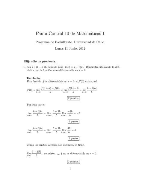 Examen 2012 Preguntas Y Respuestas Pauta Control 10 De Matematicas