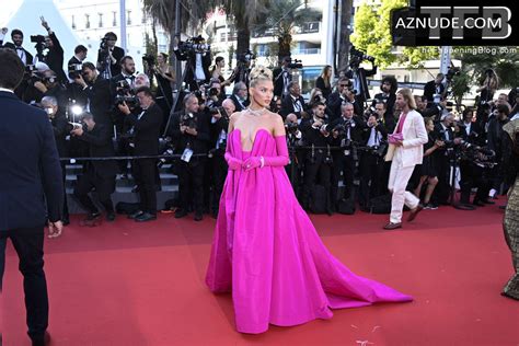 Elsa Hosk Sexy Seen Showing Off Her Tits In A Pink Dress At The Annual Cannes Film Festival AZNude