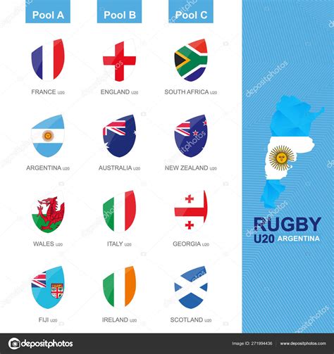 Flags in Rugby style, rugby icon set. Stock Vector by ©boldg 271994436