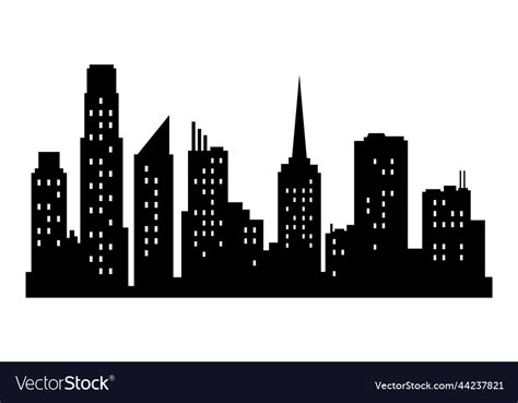 City Silhouette Modern Urban Landscape Royalty Free Vector