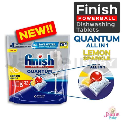 Finish Powerball Quantum All In Tabs Lemon Sparkle Dishwasher