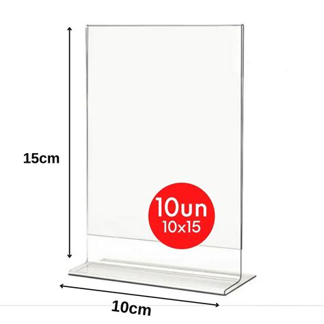 Display Acrílico PS 10x15 10 peças A6 mesa balcão Shopee Brasil