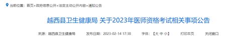 2023年四川省凉山州越西县中医执业助理医师考试网上审核时间安排