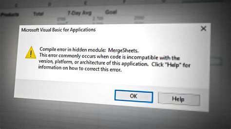 Fix Compile Error In Hidden Module In Microsoft Excel Vba
