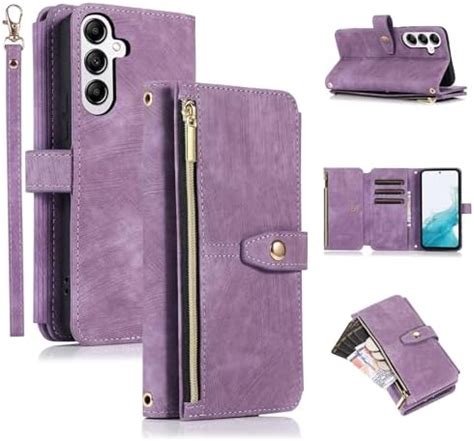 UEEBAI Wallet Case For Samsung Galaxy S24 5G 9 Card Slots Retro