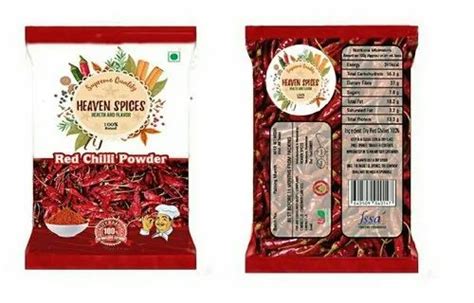 Heaven Spices Bydagi Red Chilli Powder Packaging Size G Packaging