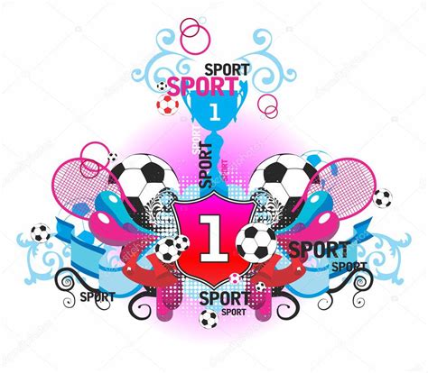 Very beautiful symmetric sports composition — Stock Vector © zmitrbalt ...