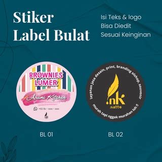 Jual Stiker Label Bulat Logo Produk Makanan Minuman Cookies