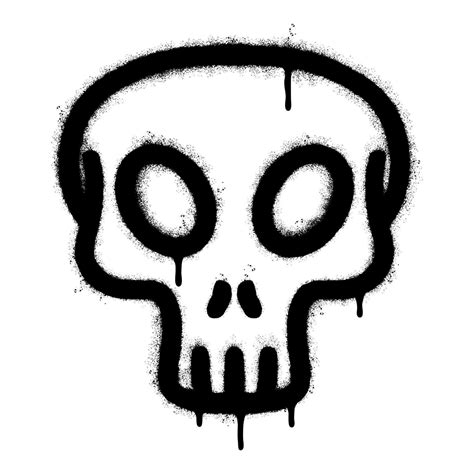 Spray Painted Graffiti skull icon Sprayed isolated with a white ...