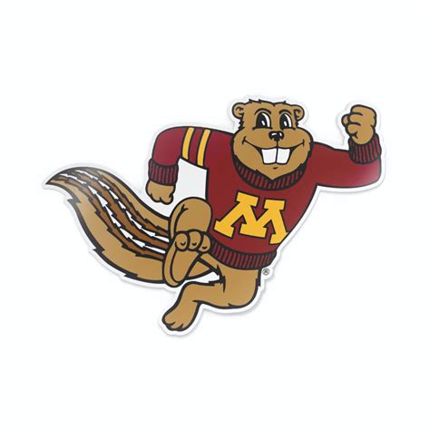 University of Minnesota | Goldy Gopher Mascot Car Decal Sticker – Nudge ...